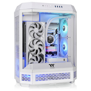 Thermaltake The Tower 600 PC Case, Mid Tower, ATX, Tempered Glass - including 2x 140mm Fans, White