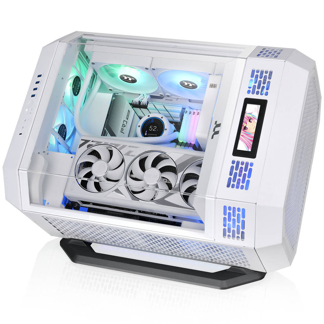 Thermaltake The Tower 600 PC Case, Mid Tower, ATX, Tempered Glass - including 2x 140mm Fans, White