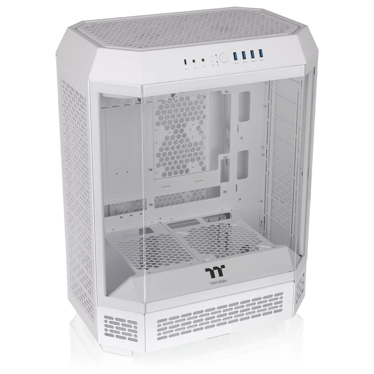 Thermaltake The Tower 600 PC Case, Mid Tower, ATX, Tempered Glass - including 2x 140mm Fans, White