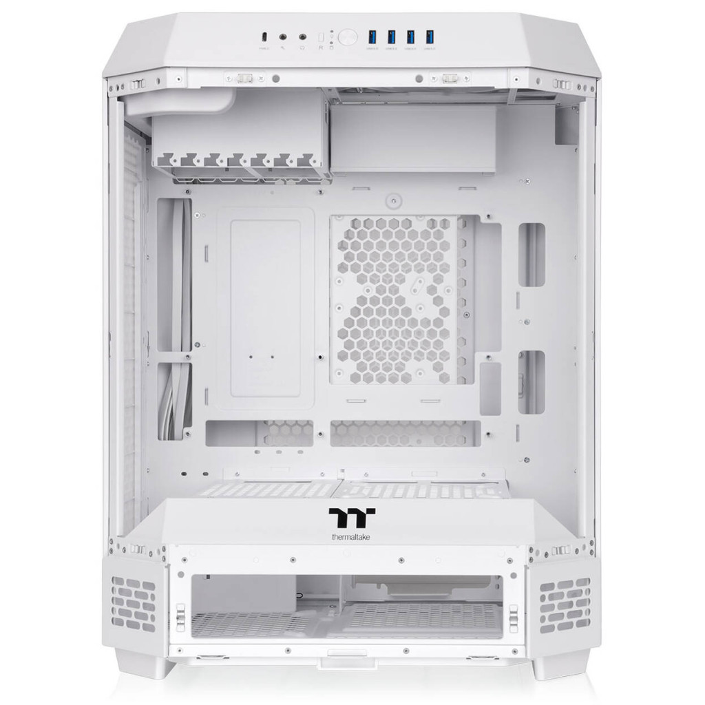 Thermaltake The Tower 600 PC Case, Mid Tower, ATX, Tempered Glass - including 2x 140mm Fans, White