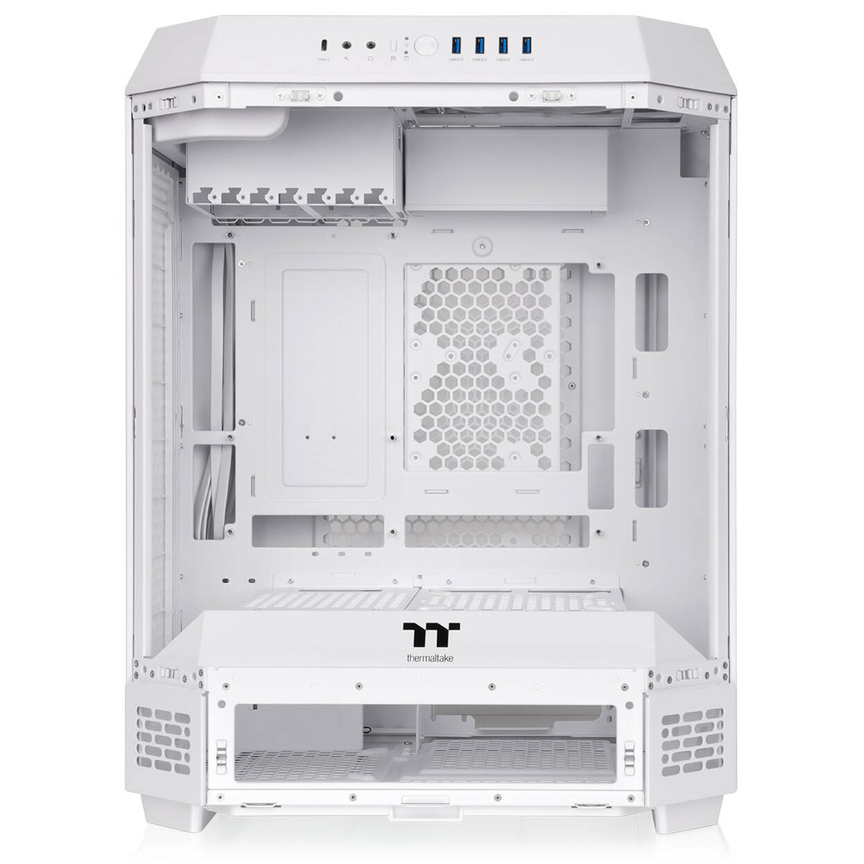 Thermaltake The Tower 600 PC Case, Mid Tower, ATX, Tempered Glass - including 2x 140mm Fans, White