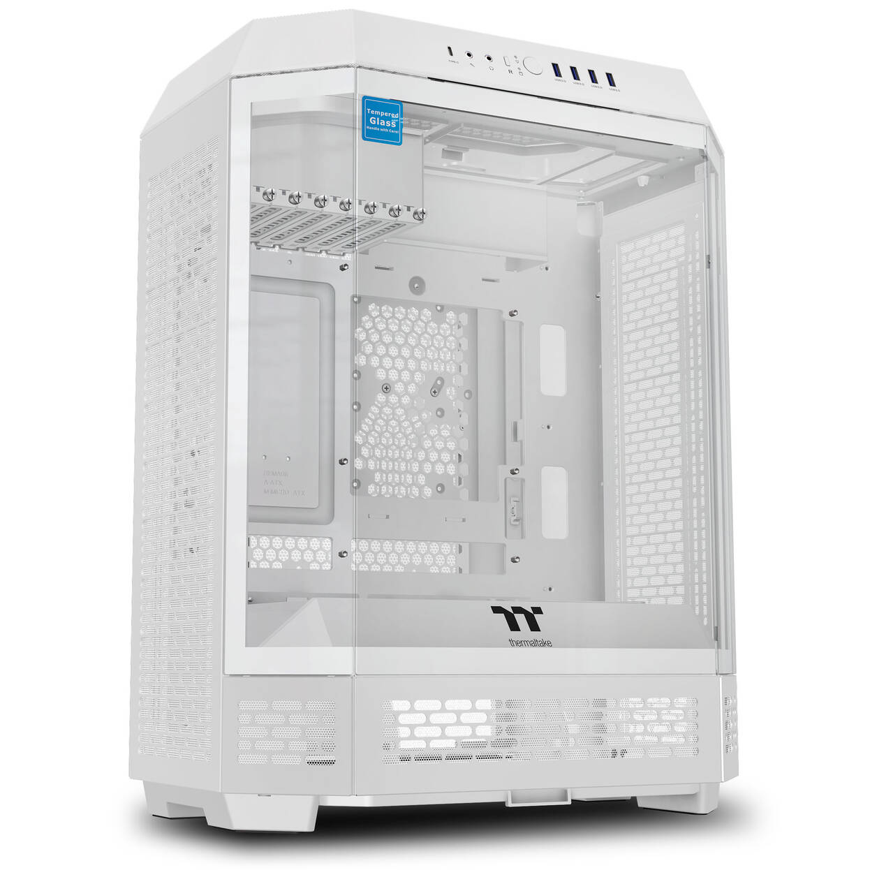 Thermaltake The Tower 600 PC Case, Mid Tower, ATX, Tempered Glass - including 2x 140mm Fans, White