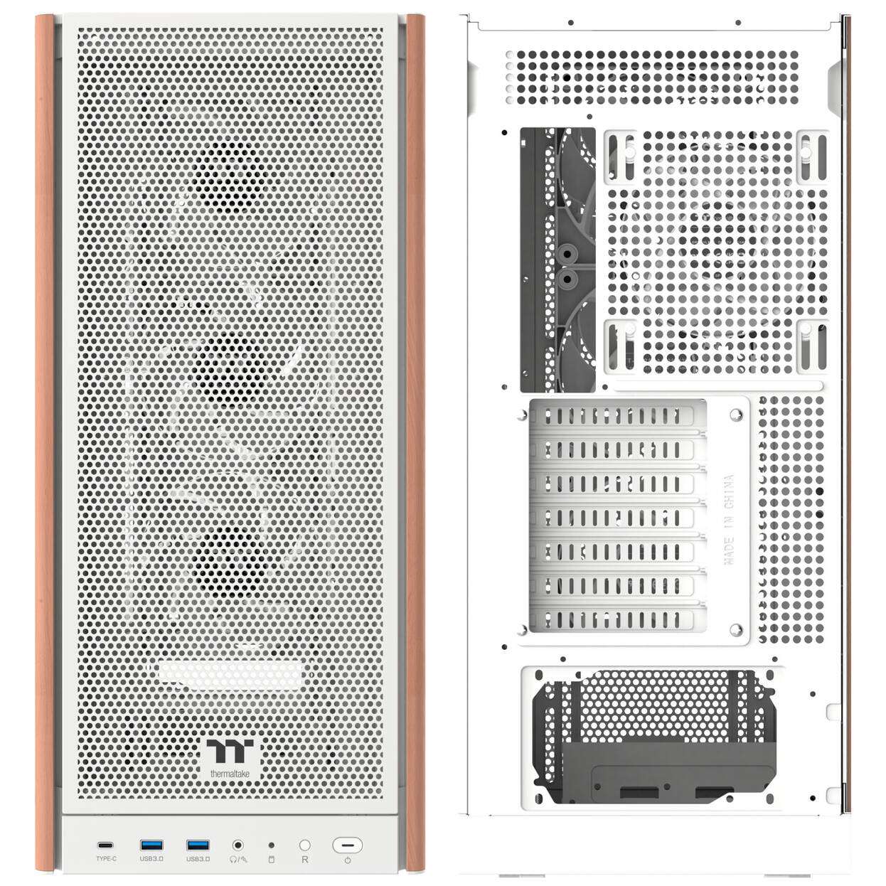 Thermaltake S370 WS PC Case, Mid-Tower, E-ATX, Tempered Glass - white
