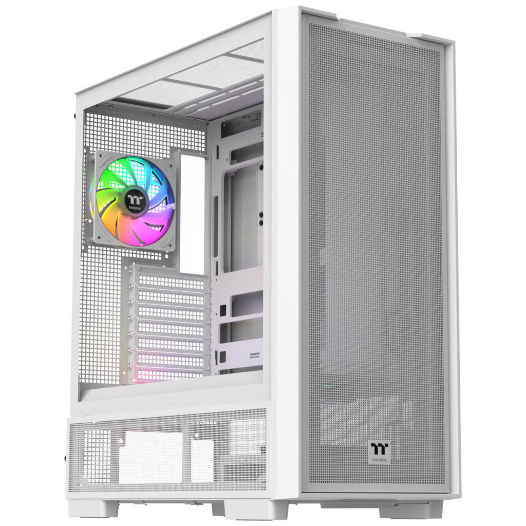 Thermaltake S380 TG ARGB PC Case, Mid Tower, ATX, Tempered Glass - including 4x 120mm Fans, White : image 1
