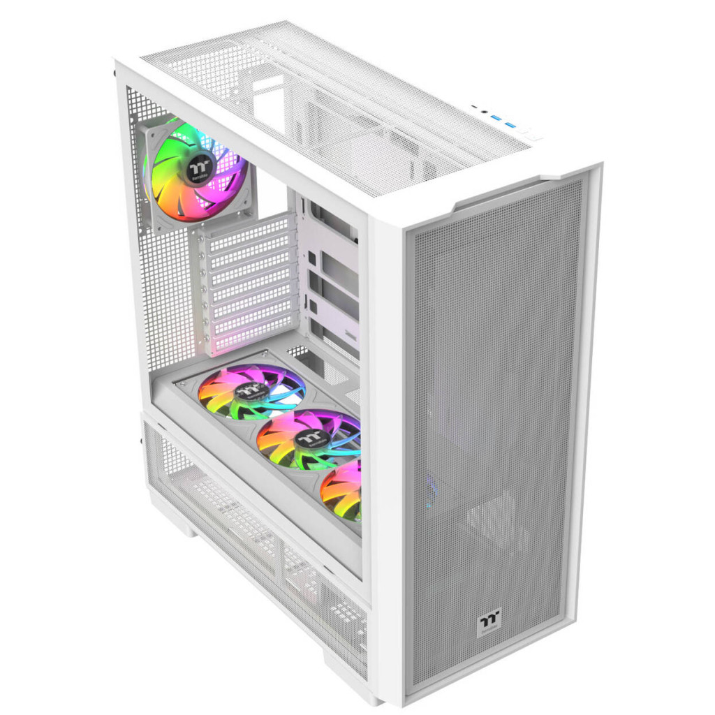 Thermaltake S380 TG ARGB PC Case, Mid Tower, ATX, Tempered Glass - including 4x 120mm Fans, White : image 5