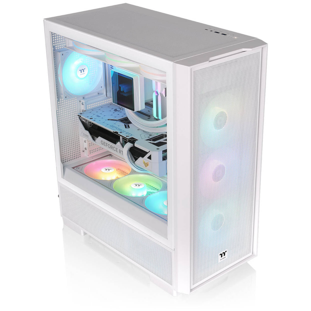 Thermaltake S380 TG ARGB PC Case, Mid Tower, ATX, Tempered Glass - including 4x 120mm Fans, White : image 4