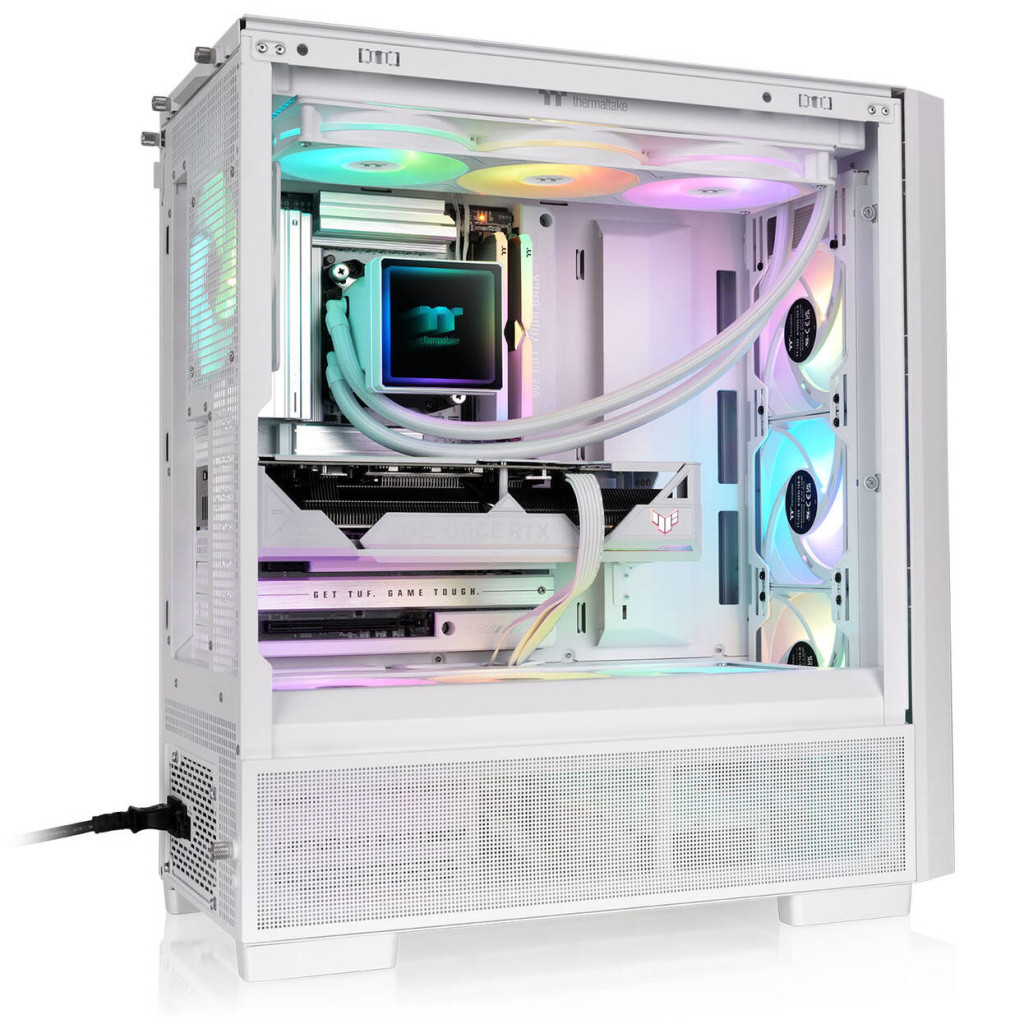 Thermaltake S380 TG ARGB PC Case, Mid Tower, ATX, Tempered Glass - including 4x 120mm Fans, White : image 6
