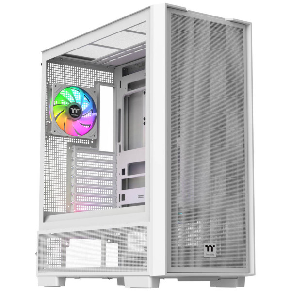 Thermaltake S380 TG ARGB PC Case, Mid Tower, ATX, Tempered Glass – including 4x 120mm Fans, White