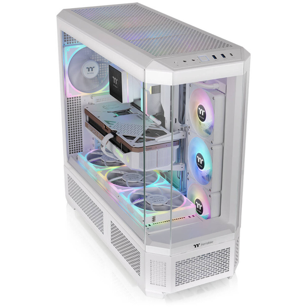 Thermaltake View 600 TG PC Case, Big Tower, E-ATX, ARGB, Tempered Glass - White