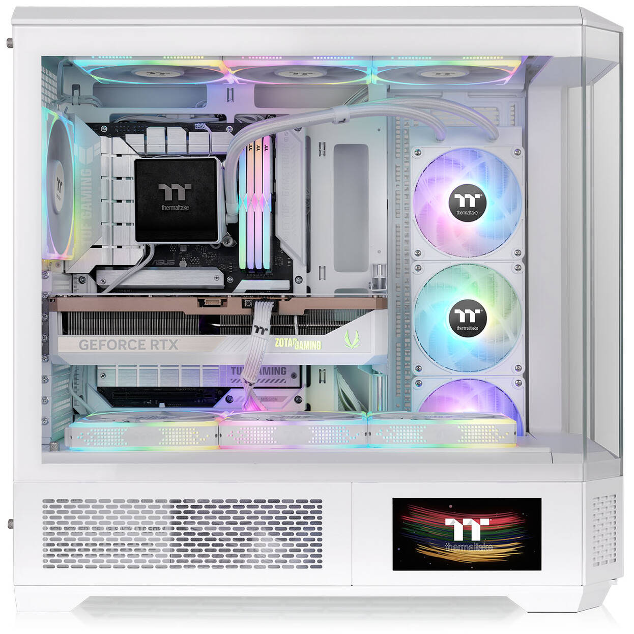 Thermaltake View 600 TG PC Case, Big Tower, E-ATX, ARGB, Tempered Glass - White