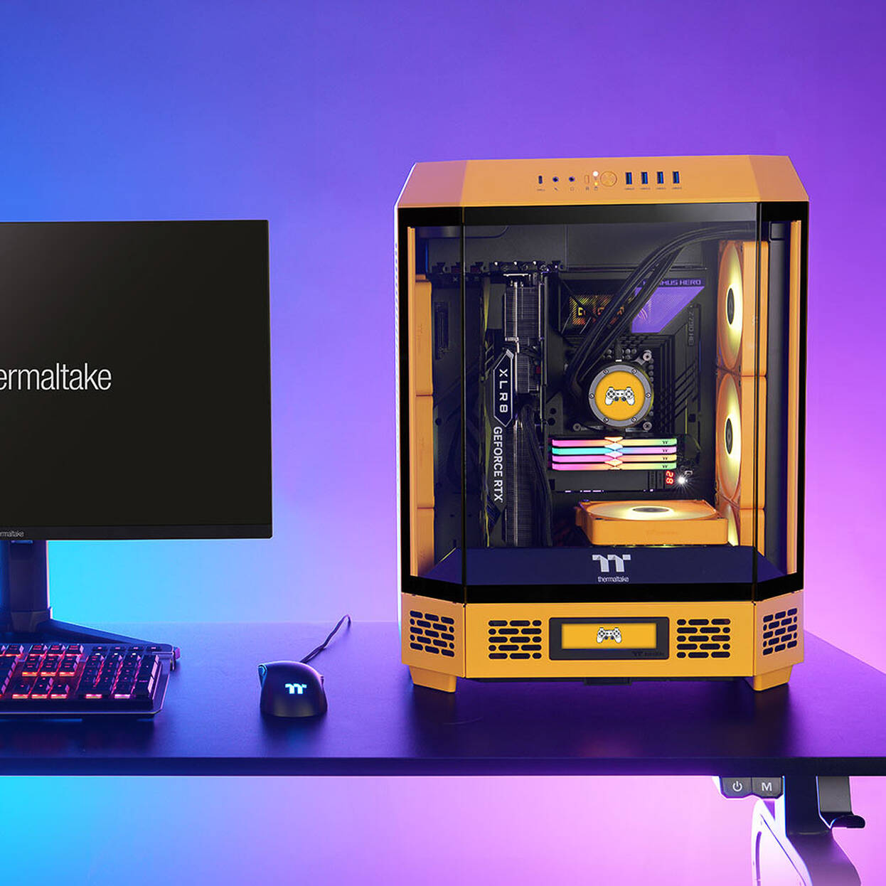 Thermaltake The Tower 600 PC Case, Mid Tower, ATX, Tempered Glass - Bumblebee