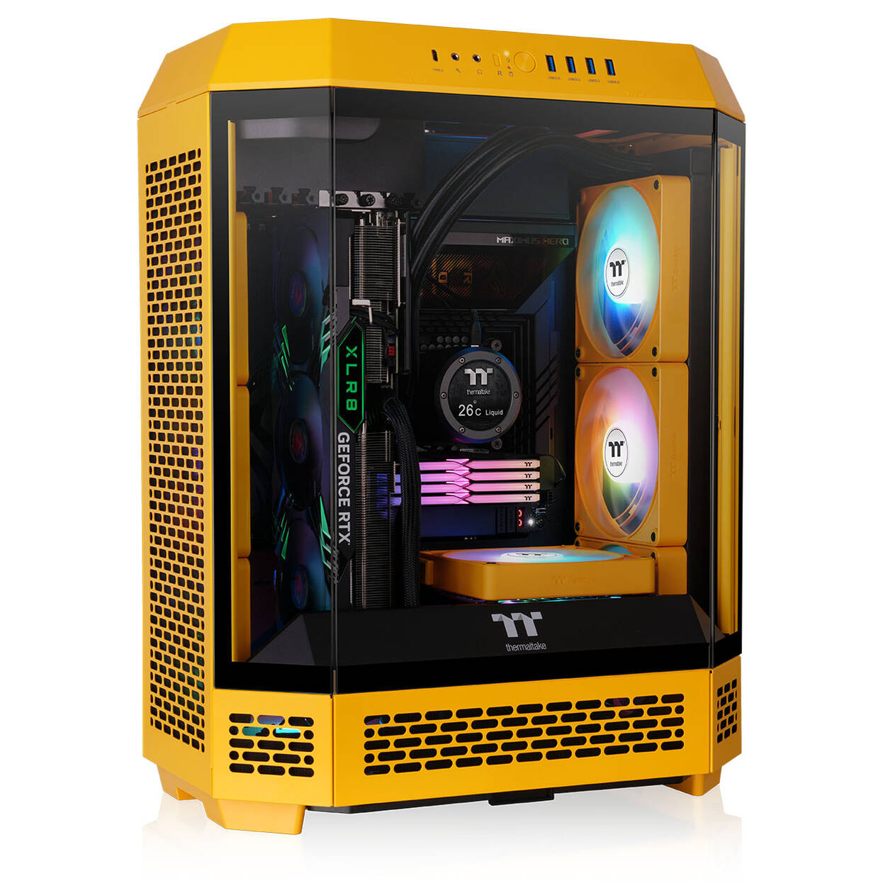 Thermaltake The Tower 600 PC Case, Mid Tower, ATX, Tempered Glass - Bumblebee
