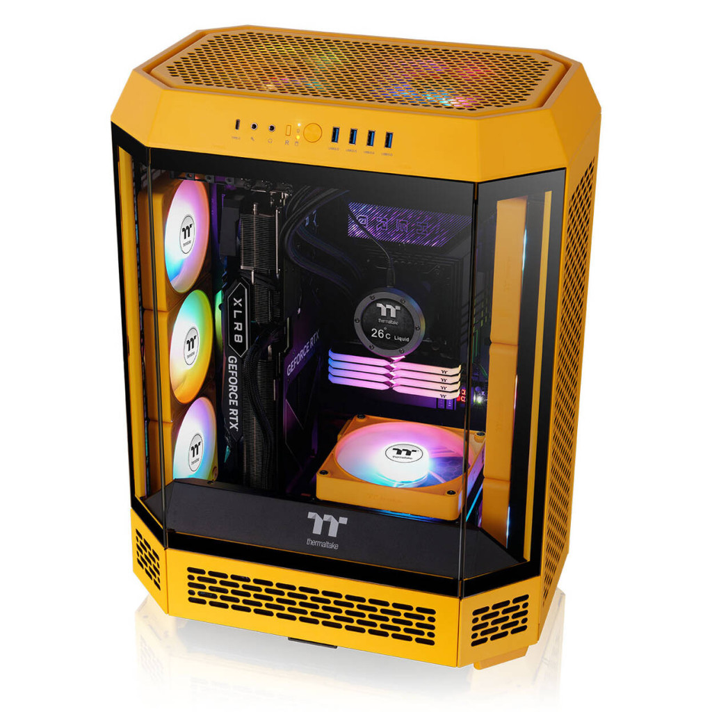 Thermaltake The Tower 600 PC Case, Mid Tower, ATX, Tempered Glass - Bumblebee