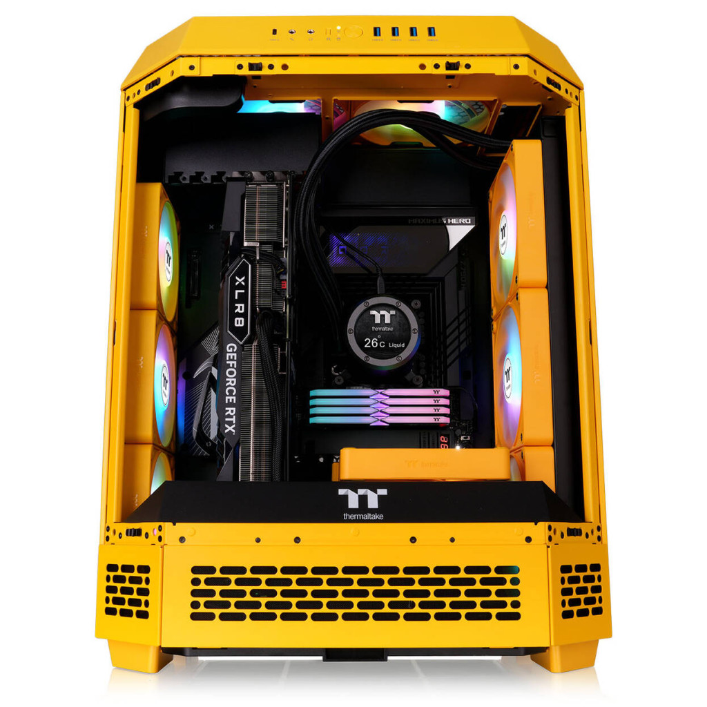 Thermaltake The Tower 600 PC Case, Mid Tower, ATX, Tempered Glass - Bumblebee