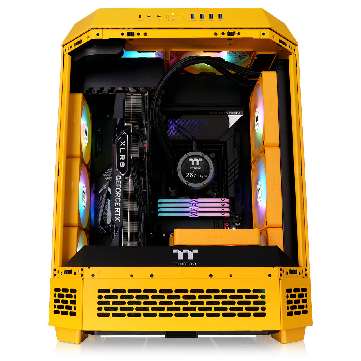 Thermaltake The Tower 600 PC Case, Mid Tower, ATX, Tempered Glass - Bumblebee