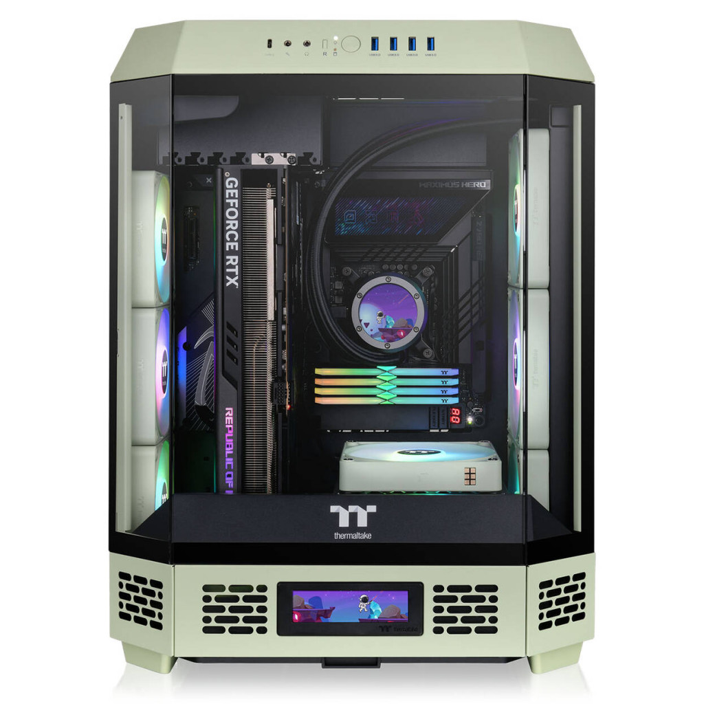 Thermaltake The Tower 600 PC Case, Mid Tower, ATX, Tempered Glass - Matcha Green