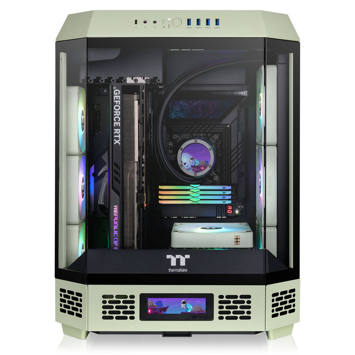 Thermaltake The Tower 600 PC Case, Mid Tower, ATX, Tempered Glass - Matcha Green