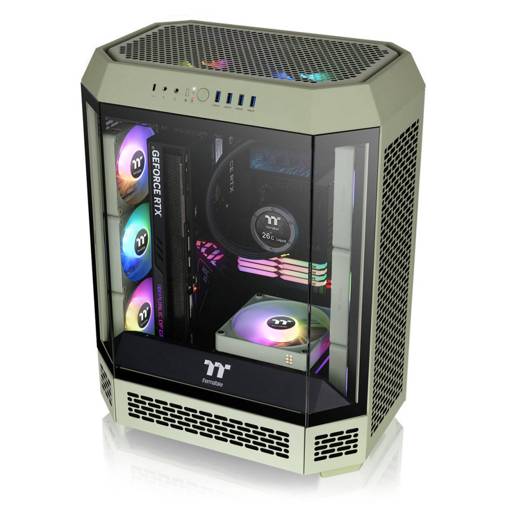 Thermaltake The Tower 600 PC Case, Mid Tower, ATX, Tempered Glass - Matcha Green