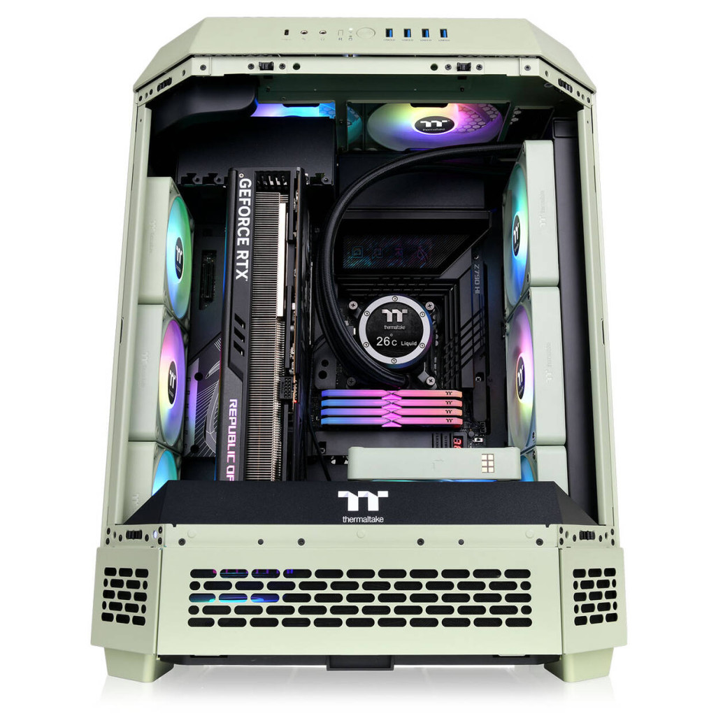 Thermaltake The Tower 600 PC Case, Mid Tower, ATX, Tempered Glass - Matcha Green