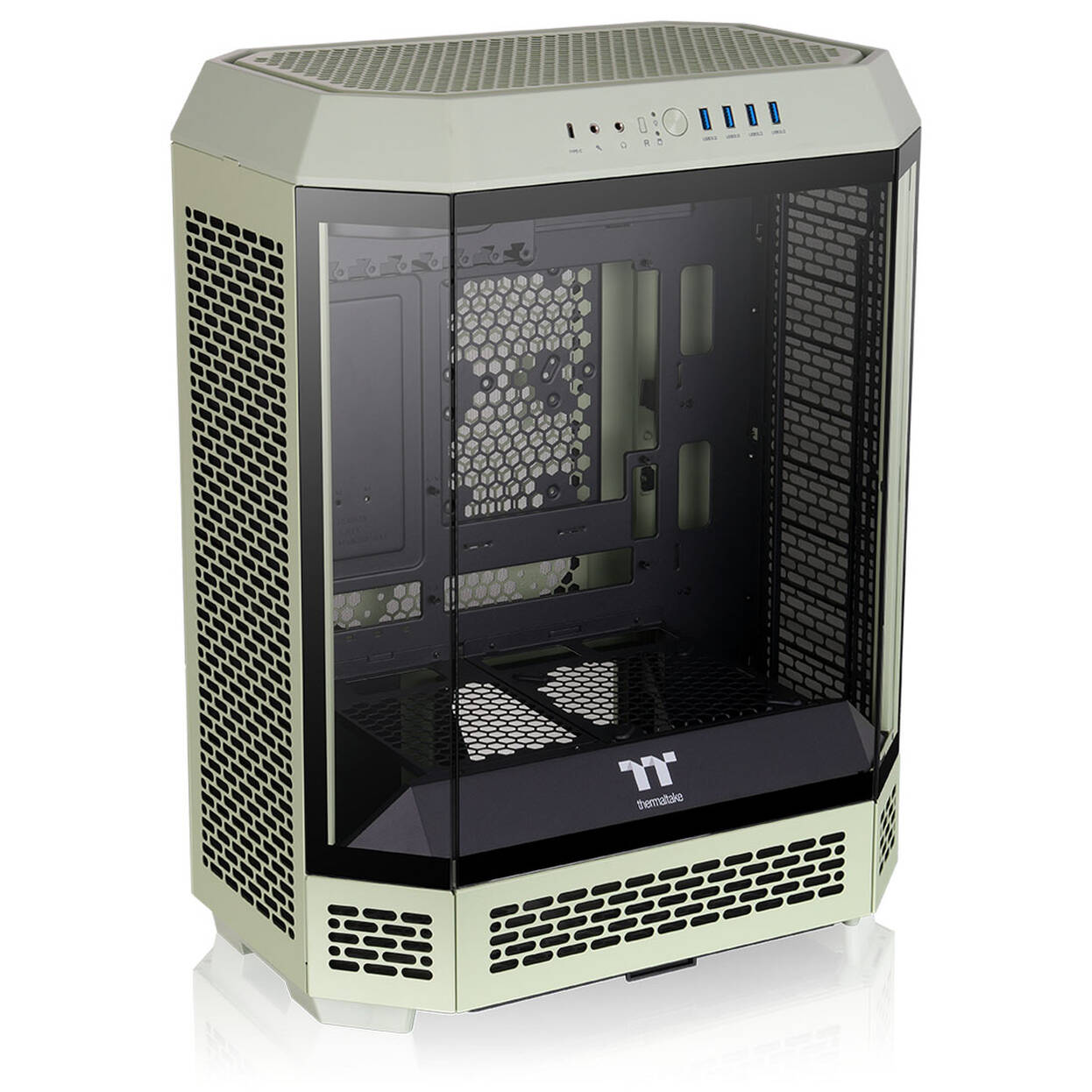 Thermaltake The Tower 600 PC Case, Mid Tower, ATX, Tempered Glass - Matcha Green
