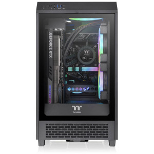 Thermaltake The Tower 200 PC Case, Mini Case, Mini-ITX, Tempered Glass - Black