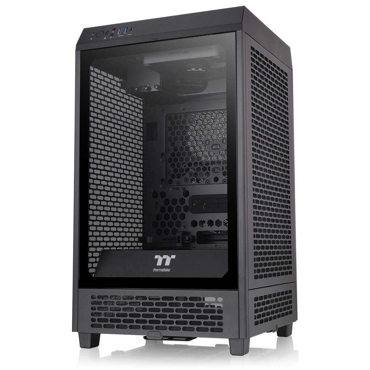 Thermaltake The Tower 200 PC Case, Mini Case, Mini-ITX, Tempered Glass - Black