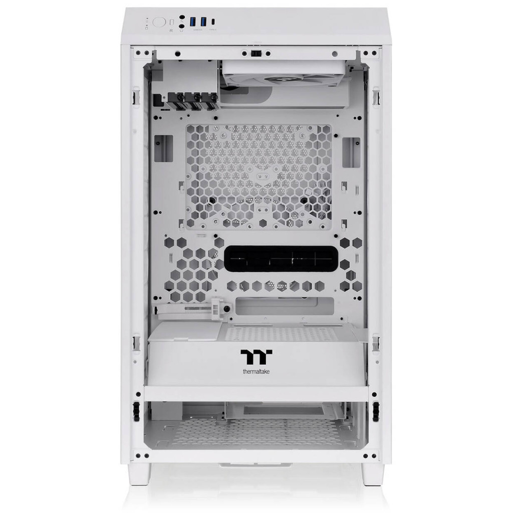 Thermaltake The Tower 200 PC Case, Mini Case, Mini-ITX, Tempered Glass - White