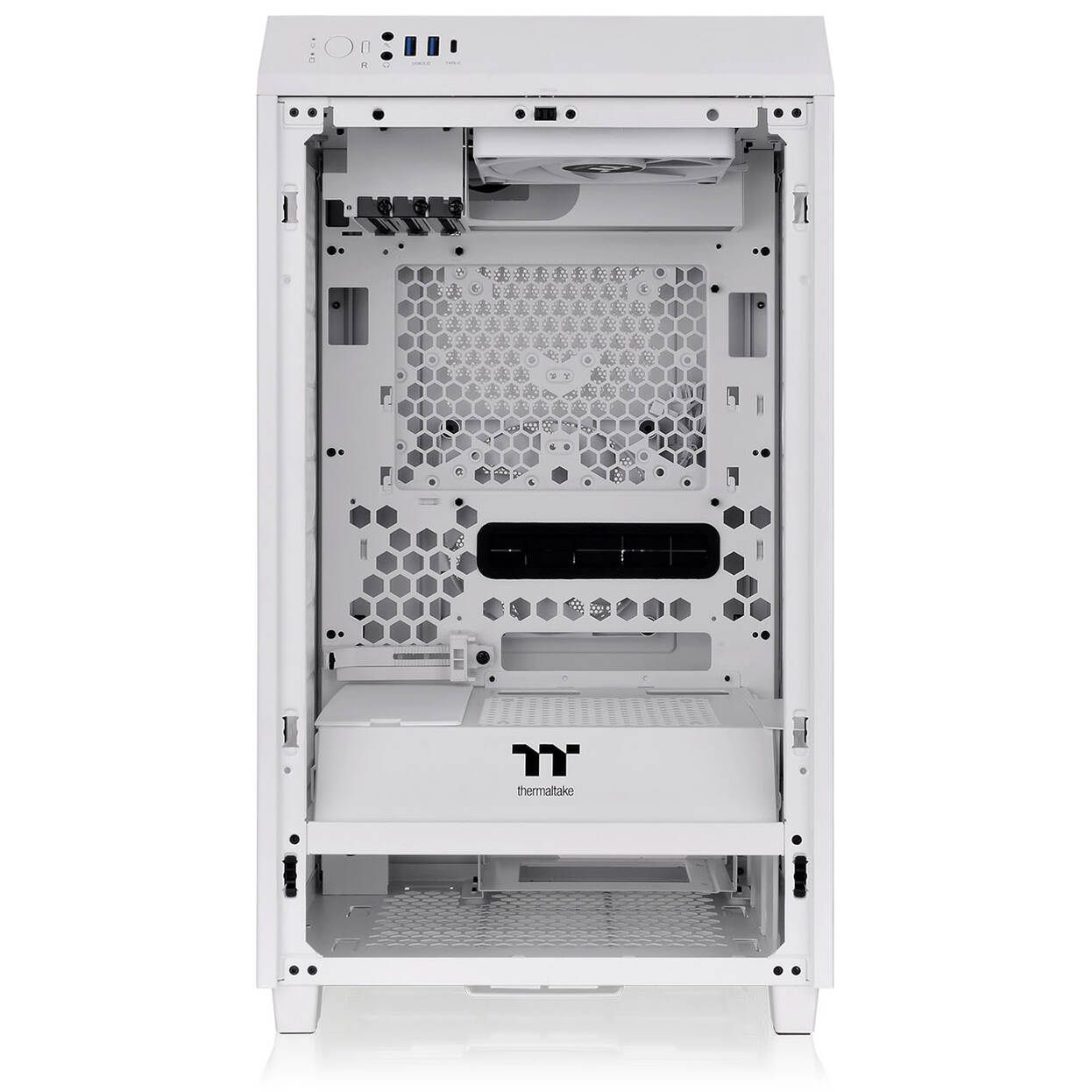Thermaltake The Tower 200 PC Case, Mini Case, Mini-ITX, Tempered Glass - White