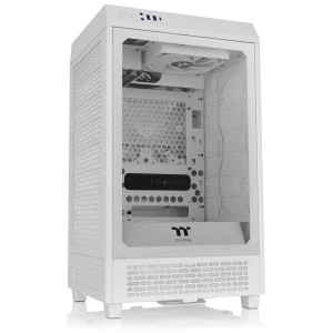 Thermaltake The Tower 200 PC Case, Mini Case, Mini-ITX, Tempered Glass - White