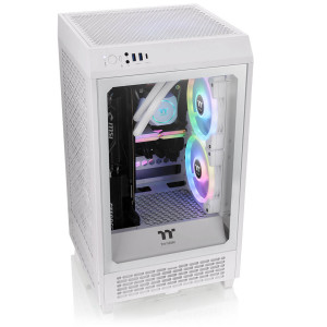 Thermaltake The Tower 200 PC Case, Mini Case, Mini-ITX, Tempered Glass - White