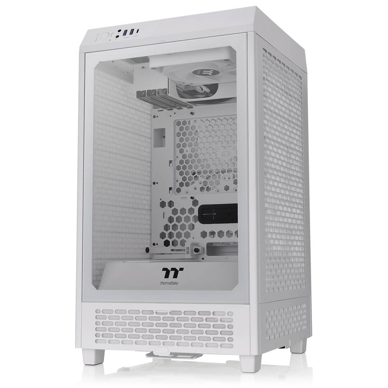 Thermaltake The Tower 200 PC Case, Mini Case, Mini-ITX, Tempered Glass - White