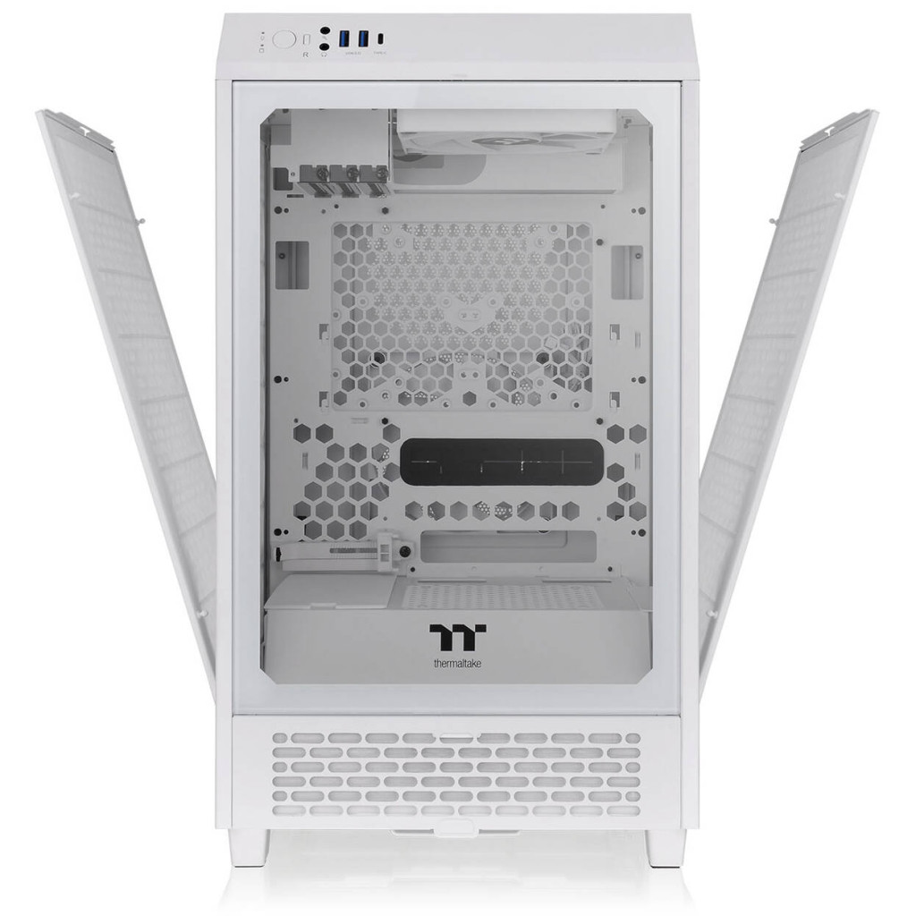 Thermaltake The Tower 200 PC Case, Mini Case, Mini-ITX, Tempered Glass - White