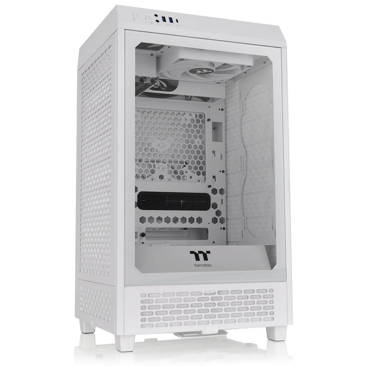 Thermaltake The Tower 200 PC Case, Mini Case, Mini-ITX, Tempered Glass - White