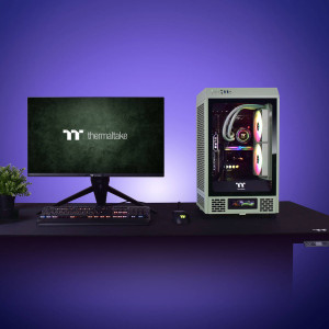 Thermaltake The Tower 200 PC Case, Mini Case, Mini-ITX, Tempered Glass - Matcha Green
