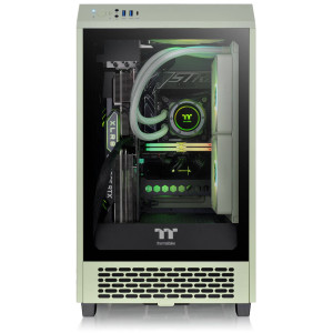 Thermaltake The Tower 200 PC Case, Mini Case, Mini-ITX, Tempered Glass - Matcha Green
