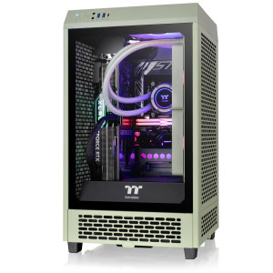 Thermaltake The Tower 200 PC Case, Mini Case, Mini-ITX, Tempered Glass - Matcha Green