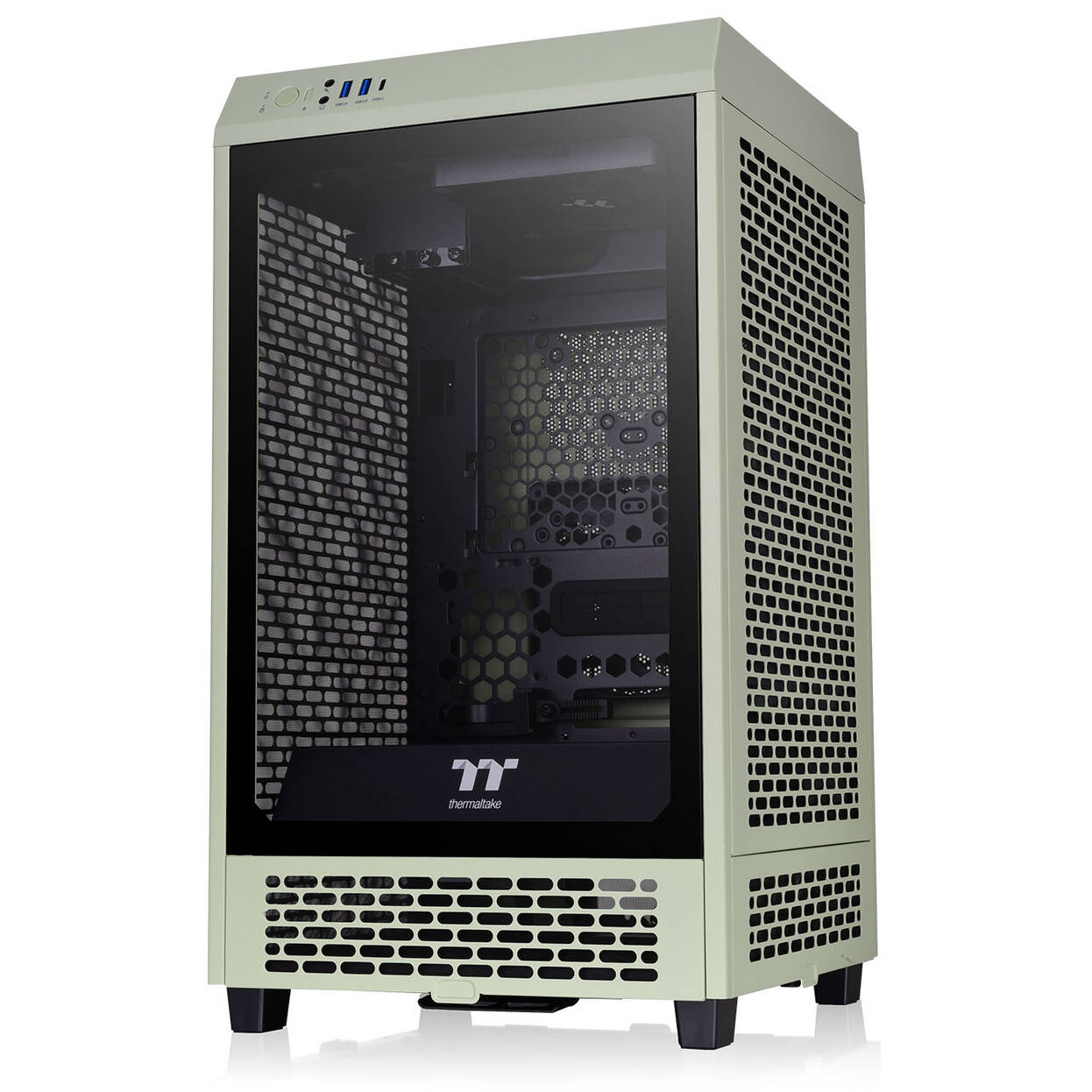Thermaltake The Tower 200 PC Case, Mini Case, Mini-ITX, Tempered Glass - Matcha Green
