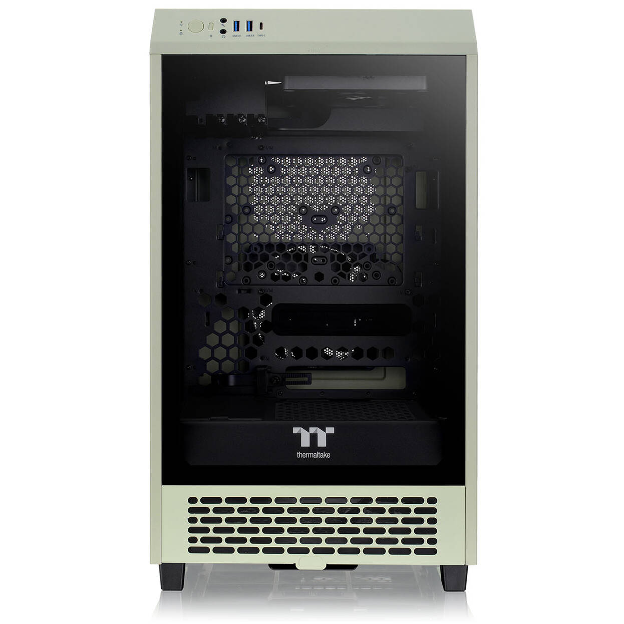 Thermaltake The Tower 200 PC Case, Mini Case, Mini-ITX, Tempered Glass - Matcha Green