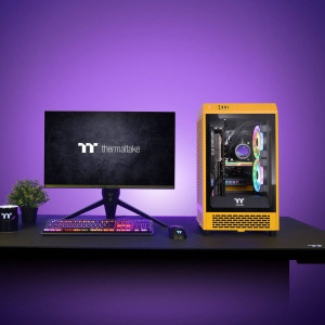 Thermaltake The Tower 200 PC Case, Mini Case, Mini-ITX, Tempered Glass - Bumblebee