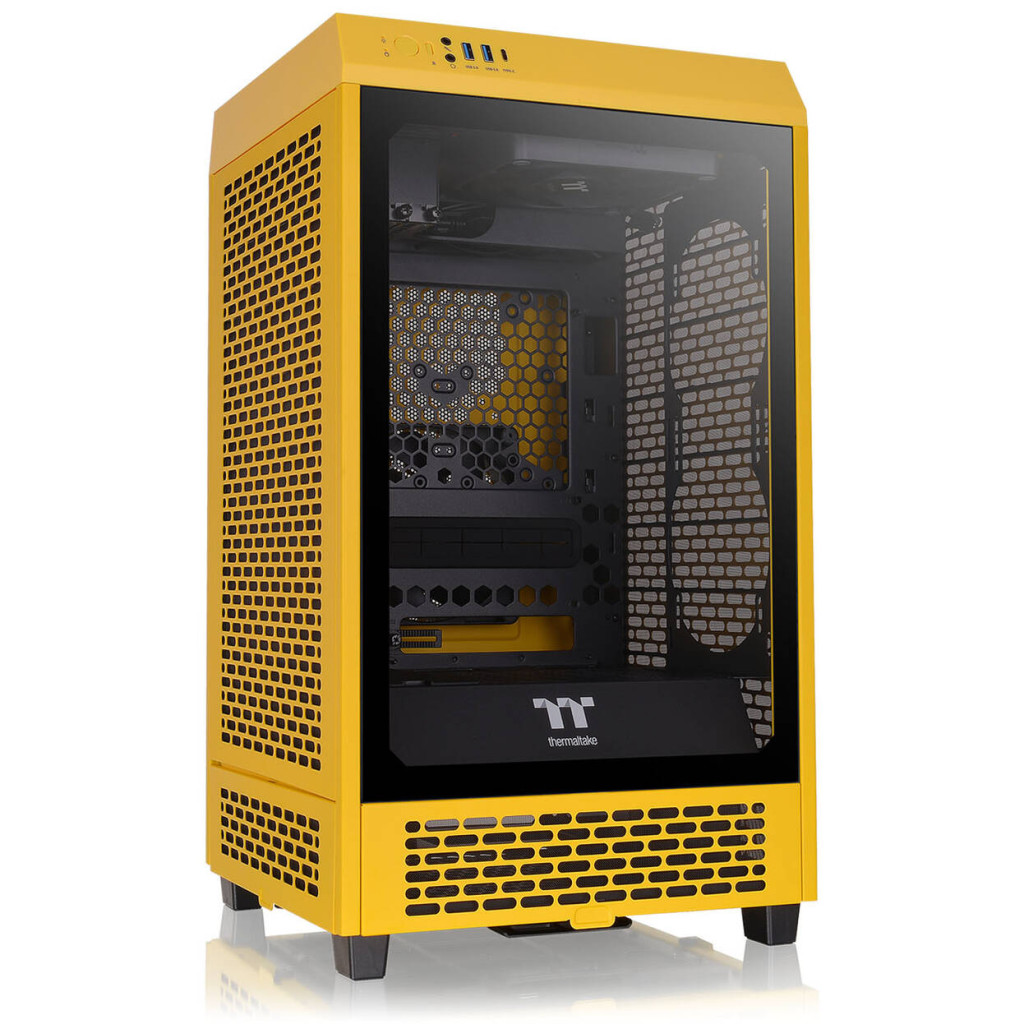 Thermaltake The Tower 200 PC Case, Mini Case, Mini-ITX, Tempered Glass - Bumblebee