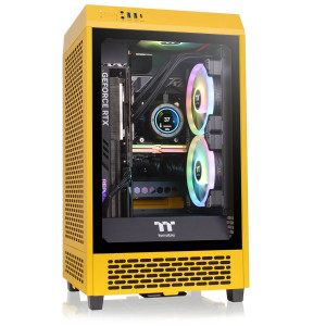 Thermaltake The Tower 200 PC Case, Mini Case, Mini-ITX, Tempered Glass - Bumblebee