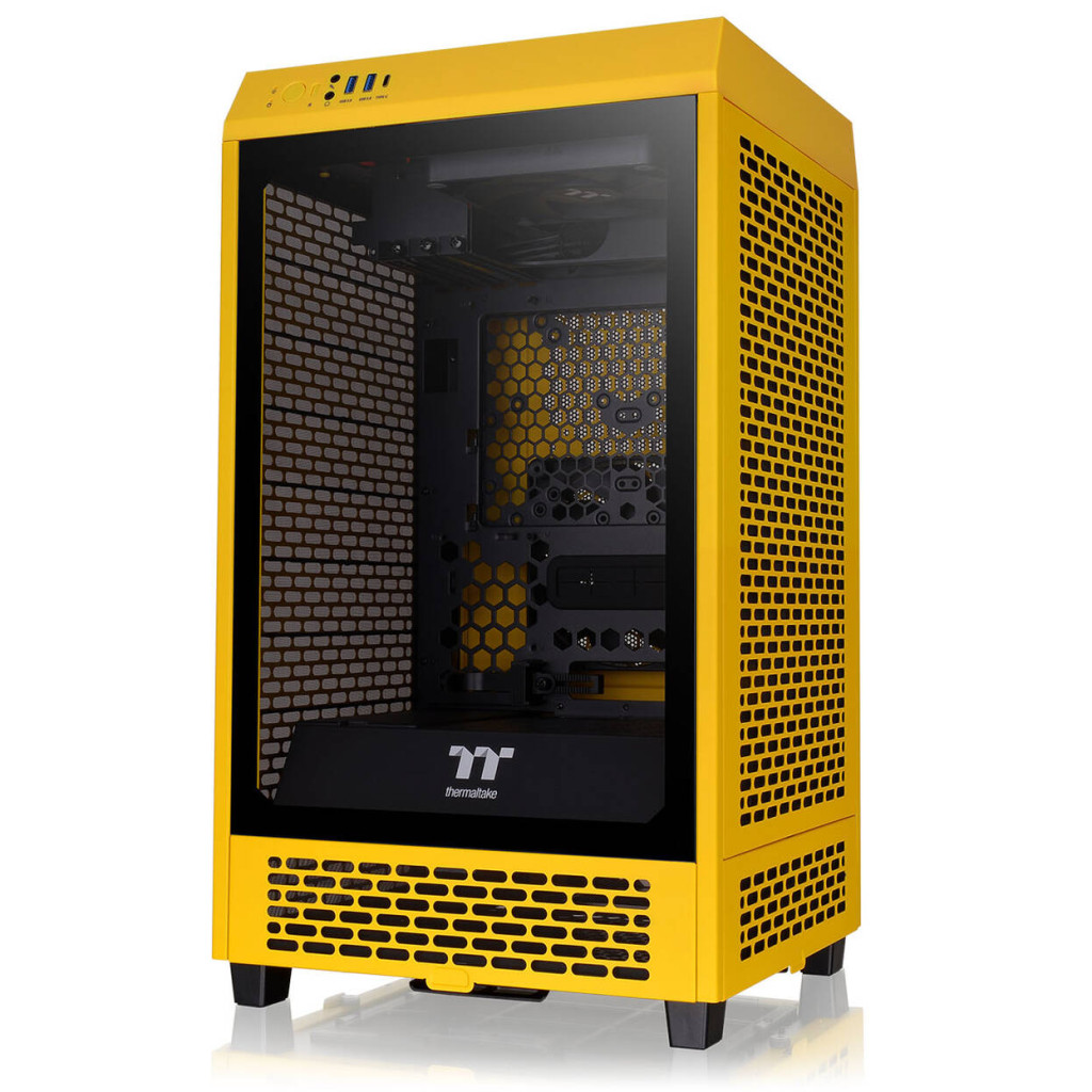 Thermaltake The Tower 200 PC Case, Mini Case, Mini-ITX, Tempered Glass - Bumblebee