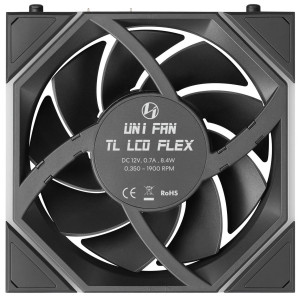 Lian Li UNI FAN TL LCD FLEX Wireless Fan, ARGB and LCD - 120mm, black