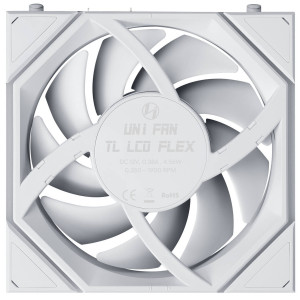 Lian Li UNI FAN TL LCD FLEX Wireless Fan, ARGB and LCD - Reverse Blade 120mm, white