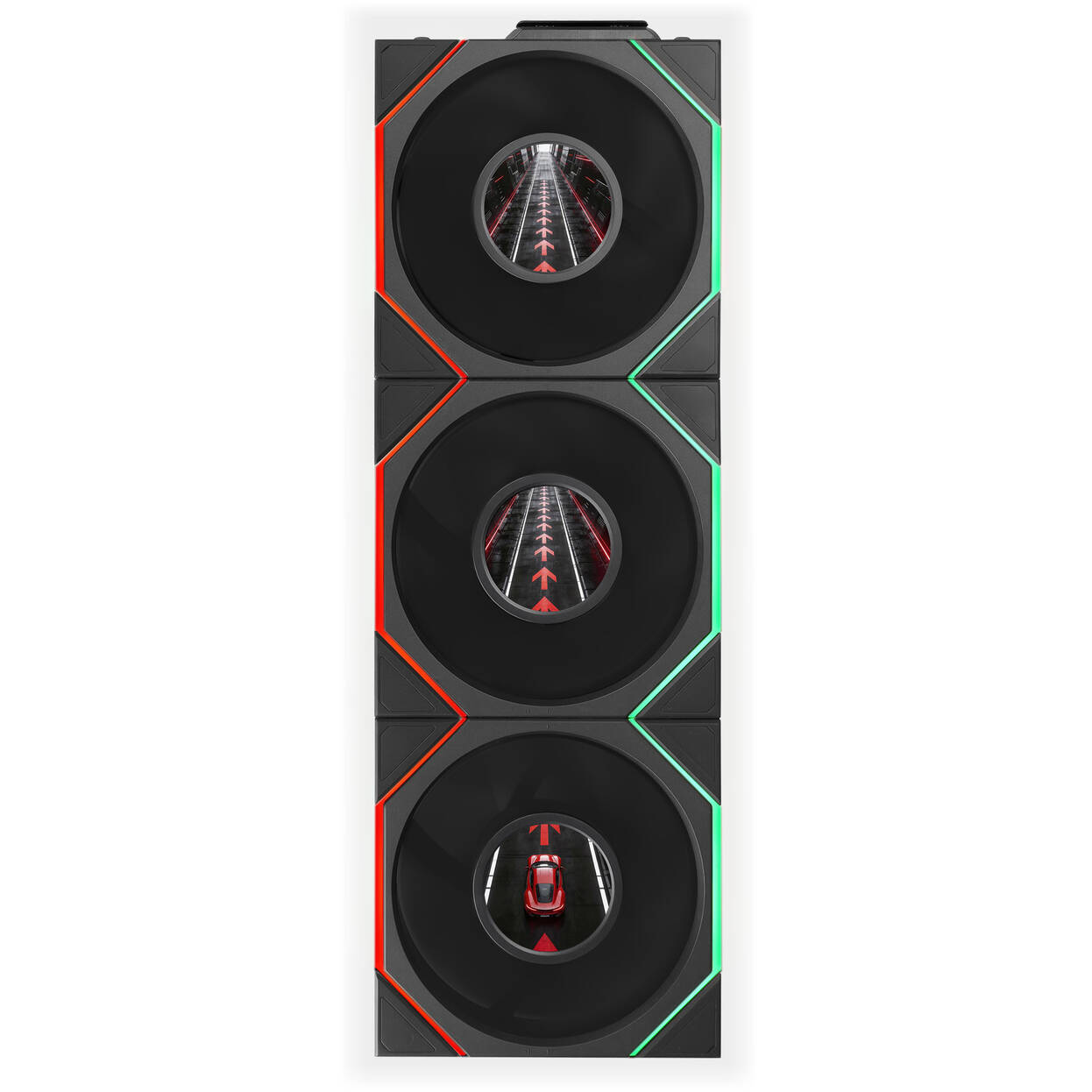 Lian Li UNI FAN TL LCD FLEX Wireless Fan, ARGB and LCD - 120mm, black, 3-pack with controller
