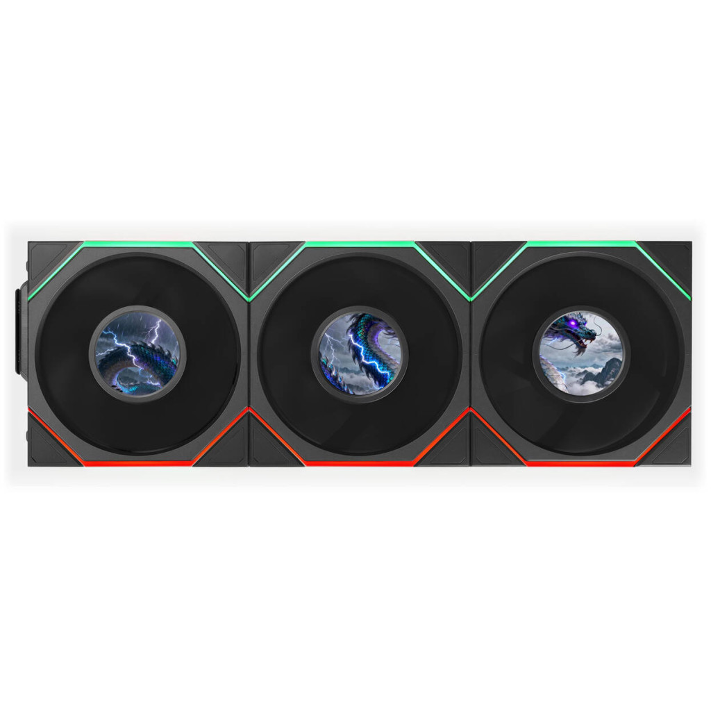 Lian Li UNI FAN TL LCD FLEX Wireless Fan, ARGB and LCD - 120mm, black, 3-pack with controller