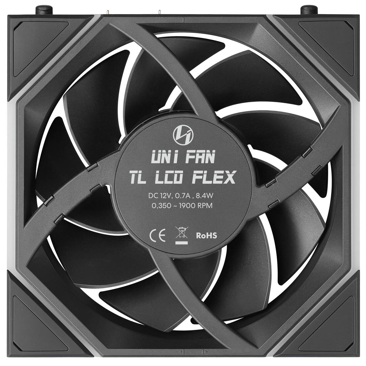 Lian Li UNI FAN TL LCD FLEX Wireless Fan, ARGB and LCD - 120mm, black, 3-pack with controller