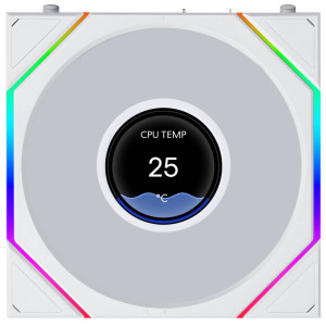 Lian Li UNI FAN TL LCD FLEX Wireless Fan, ARGB and LCD - 120mm, white, 3-pack with controller