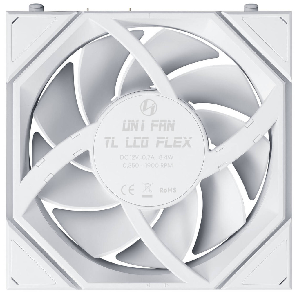 Lian Li UNI FAN TL LCD FLEX Wireless Fan, ARGB and LCD - 120mm, white, 3-pack with controller