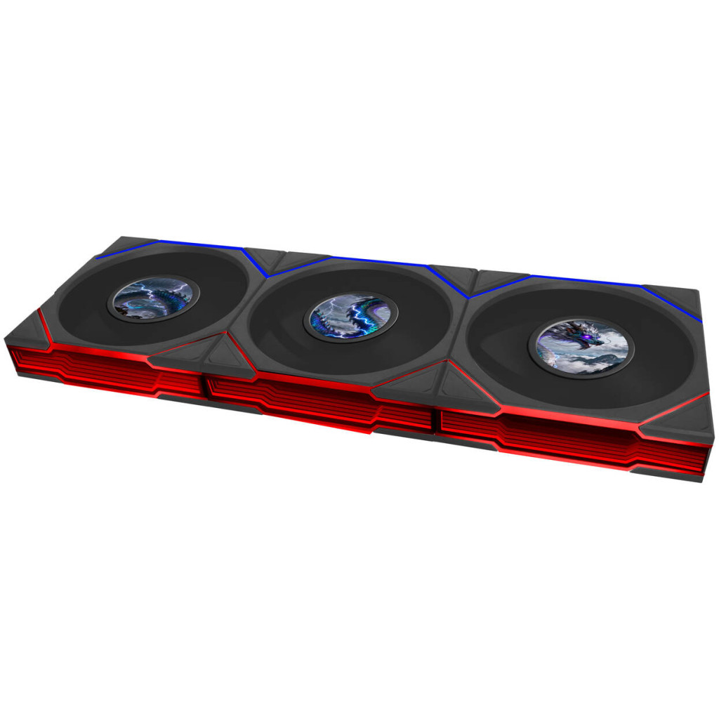Lian Li UNI FAN TL LCD FLEX Wireless Fan, ARGB and LCD - Reverse Blade 120mm, black, 3-pack with controller